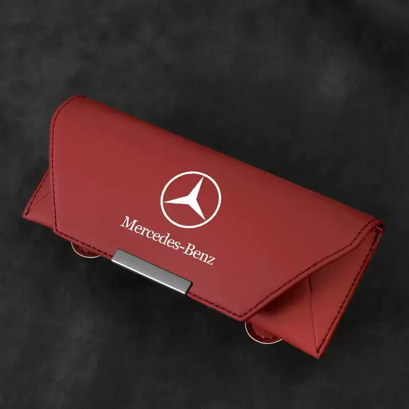 Premium Leren Zonnebrilhouder