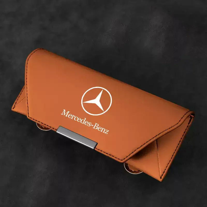 Premium Leren Zonnebrilhouder