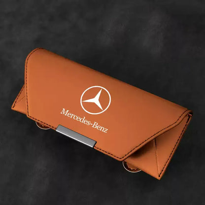 Premium Leren Zonnebrilhouder